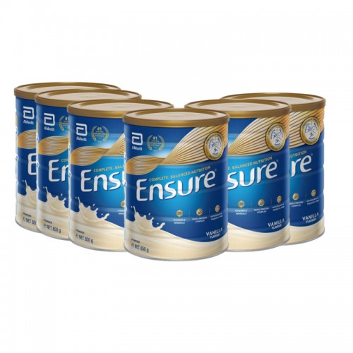 Ensure 雅培安素 全营养素 蛋白粉 高蛋白成人营养奶粉 850g*6罐 蛋白粉 香草味（铁皮盖子的材质，爆罐快递不予理赔，介意的亲慎拍）